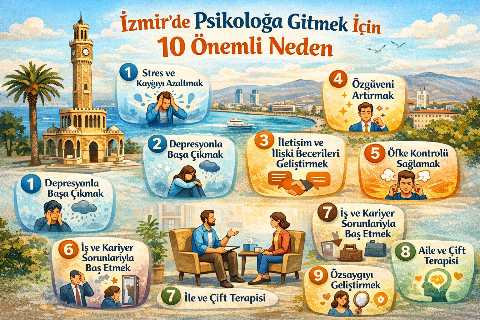 İzmir psikolog arayanlar için psikoloğa gitmenin faydalarını öğrenin. Psikolojik destek almanın hayat kalitenizi nasıl artırabileceğini keşfedin.